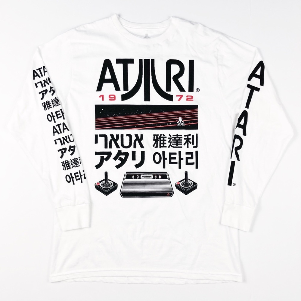 NWOT Atari Logo Video Gaming White Long Sleeve Tee